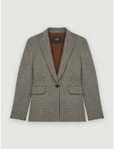 Veste cintrée en double face à carreaux