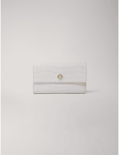 Pochette en cuir embossé effet croco