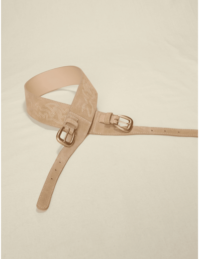 Ceinture en suède à double boucles