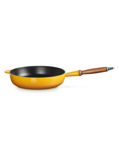 Sauteuse 28cm en fonte émaillée nectar avec manche en bois