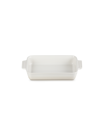 Plat rectangulaire classique 25cm en céramique meringue