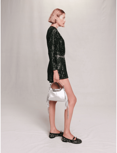 Sac Miss M mini en cuir métallisé