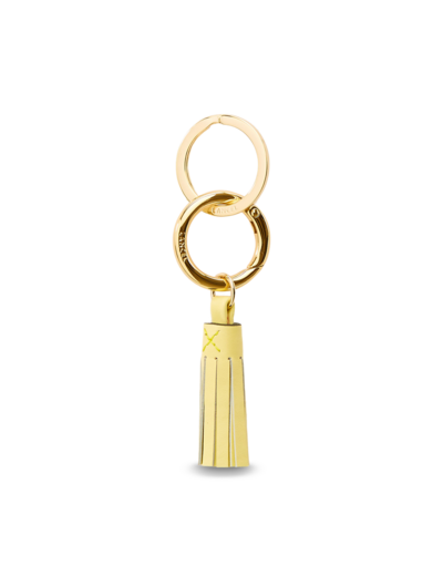 Charms de Lancel - Base porte-clés pompon personnalisable - Cuir de vachette lisse et métal