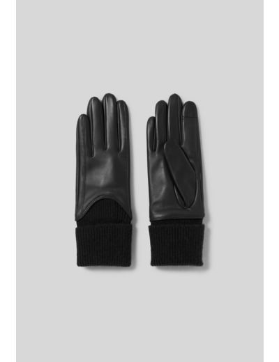 Gants cuir et maille