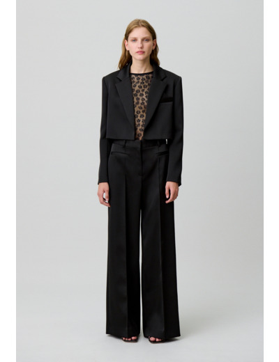 Pantalon tailleur satin