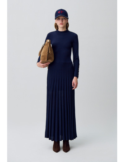 Robe longue maille col