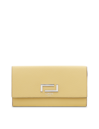 Pia de Lancel - Portefeuille slim rabat - Grand modèle - Cuir de chèvre grainé