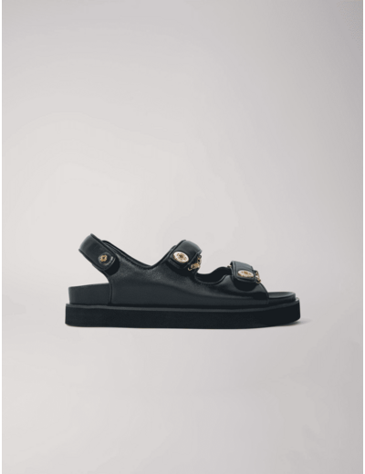 Sandales plates en cuir