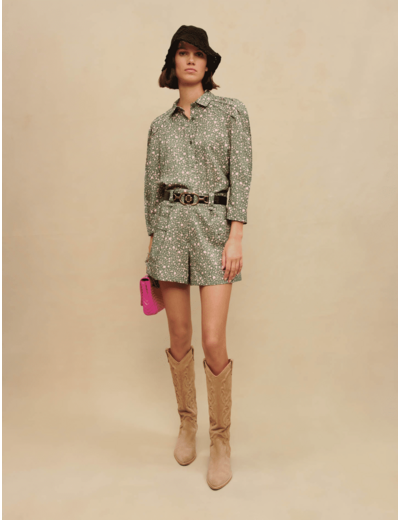 Chemise imprimé boutons de roses