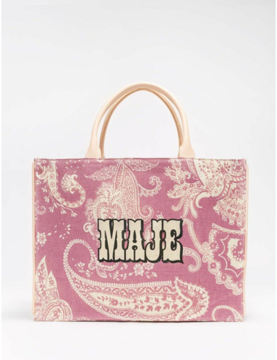 Cabas en jute à motif paisley