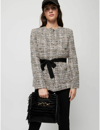 Veste façon tweed à contrastes