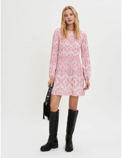 Robe plissée à imprimé
