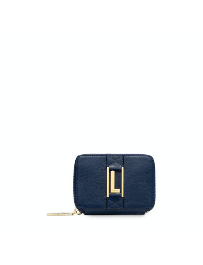 Max de Lancel - Portefeuille continental zippé - Petit modèle - Bleu Petrole