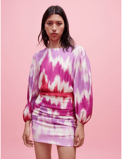 Robe en viscose imprimée Tie and Dye