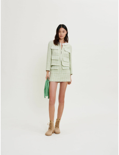 Veste en tweed avec brillance