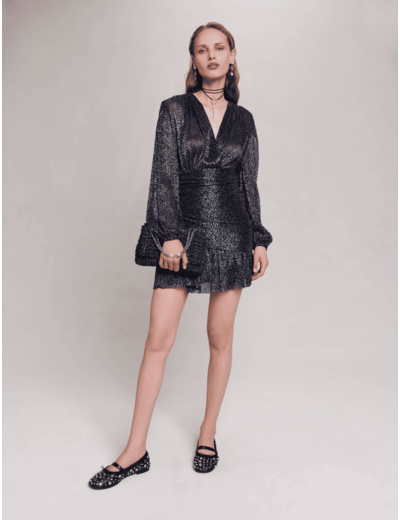 Robe en lurex drapée