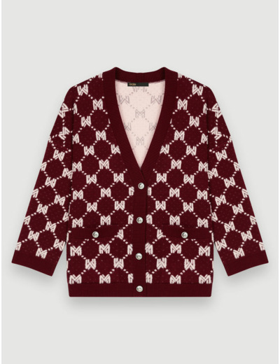 Cardigan en maille Jacquard Maje