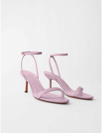 Sandales à talon brides fines en cuir