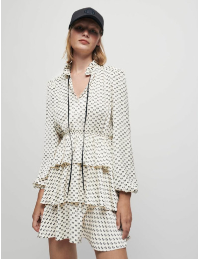 Robe en satin imprimé nœuds