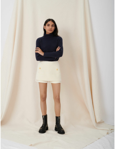 Short trompe-l’œil façon tweed