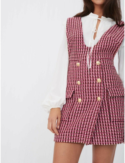 Robe trompe l'œil façon tweed