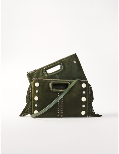 Pochette M Duo en suède et studs