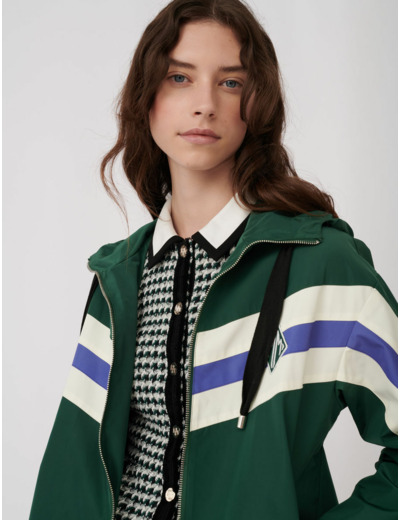 Blouson façon coupe vent à contrastes
