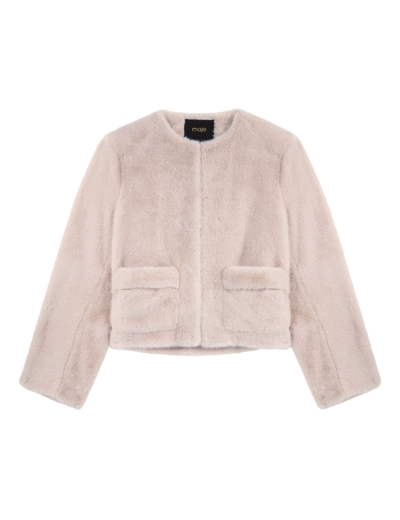 Veste courte en fausse fourrure