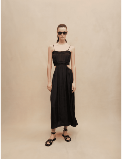 Robe longue satinée