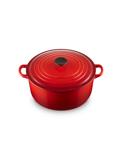 Cocotte ronde 28cm en fonte émaillée cerise