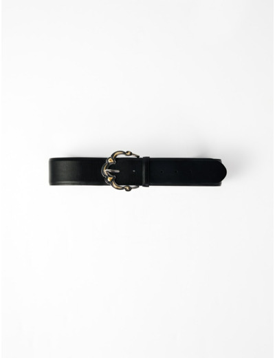 Ceinture large en cuir à boucle berbère