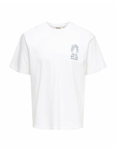 T-shirt Homme ONSFRED LIFE RLX SS PRINT TEE NOOS Blanc