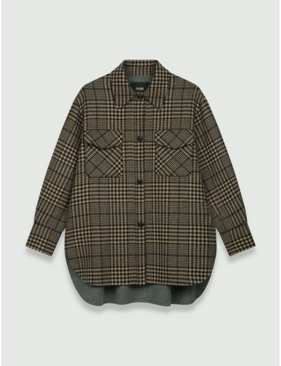 Manteau en double face à carreaux