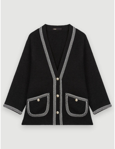 Veste façon tweed contrastée