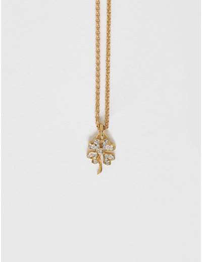 Pendentif trèfle sur chaîne