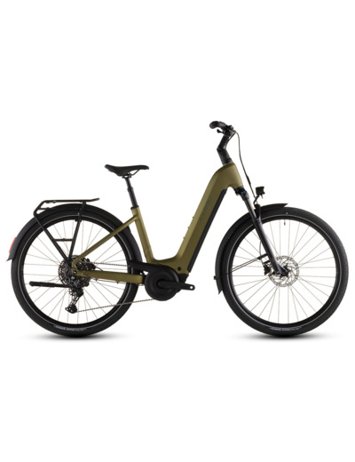 Vélo trekking électrique TOURING HYBRID PRO 800 Kaki/Noir