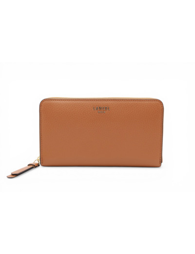 Lettrines de Lancel - Portefeuille continental zippé - Grand modèle - Camel
