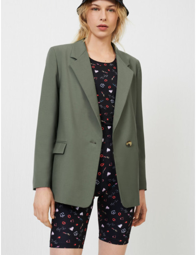 Veste de costume droite en laine froide