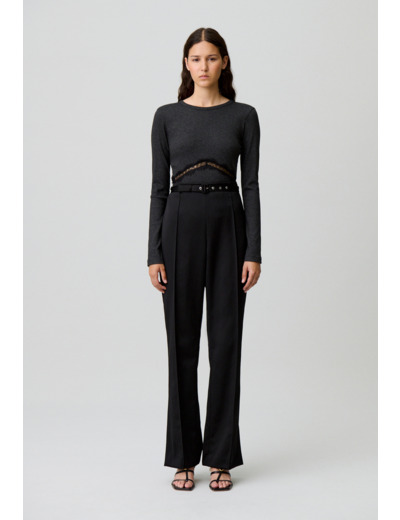 Pantalon droit satiné