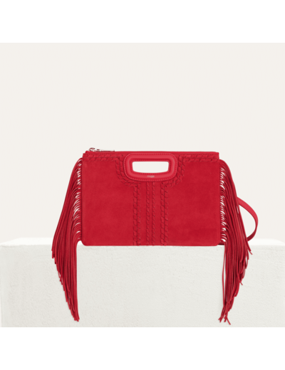 Pochette M Duo en suède tressé et cuir