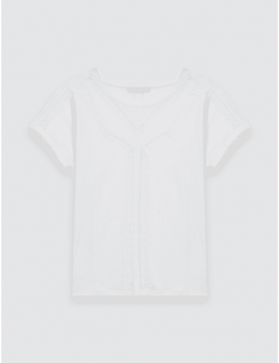 T-shirt incrusté de dentelle