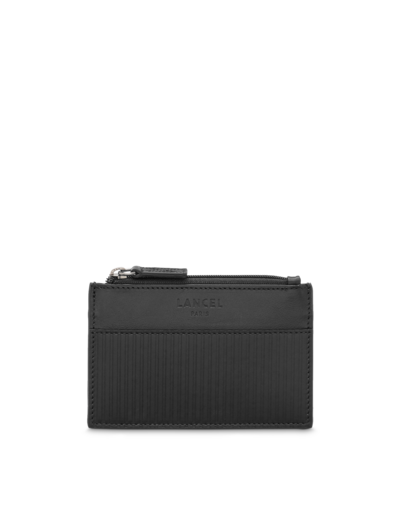 JIMMY CUIR LISSE / CUIR EMBOSSE - Porte Monnaie H - Noir