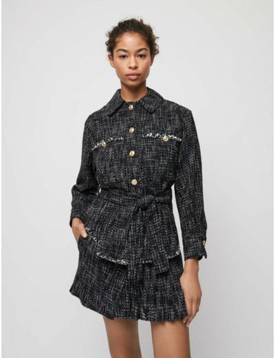 Surchemise façon tweed ceinturée