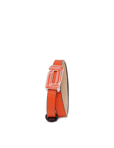 Mia de Lancel - Bracelet - Cuir de vachette grainé signature émail
