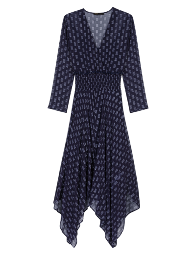 Robe longue asymétrique imprimé fleurs