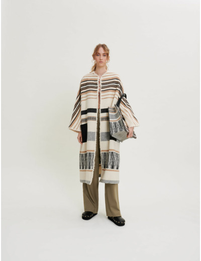 Manteau oversize à rayures