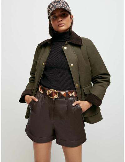 Short en cuir d'agneau