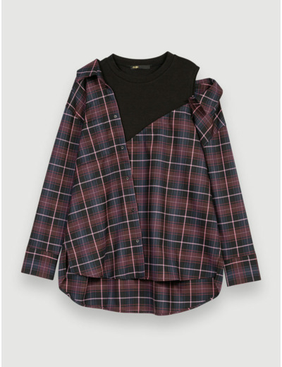 Chemise trompe l'oeil contrastée
