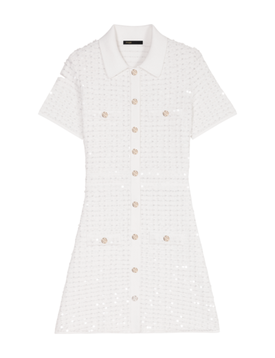 Robe courte en maille à sequins