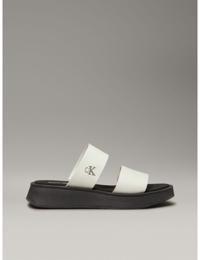 SANDALES EN CUIR AVEC DOUBLE BRIDE